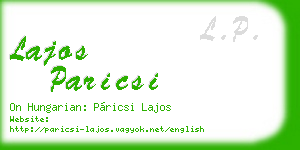 lajos paricsi business card